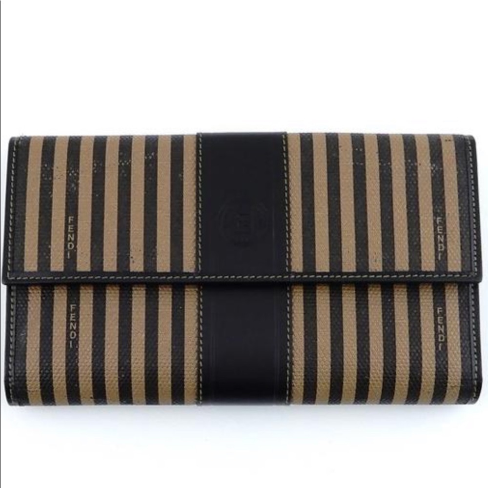 Vintage Pequin Canvas Leather Checkbook Wallet